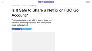 Is It Safe to Share a Netflix or HBO Go Account? - Motherboard