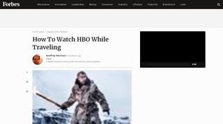 How To Watch HBO While Traveling - Forbes