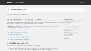 My List: Create a list of what you want to watch – HBO GO