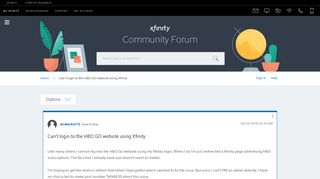 Can't login to the HBO GO website using Xfinity - Xfinity Help and ...