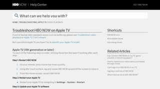 Troubleshoot HBO NOW on Apple TV - HBO NOW | Help Center