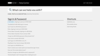 sign in & password - HBO NOW | Help Center
