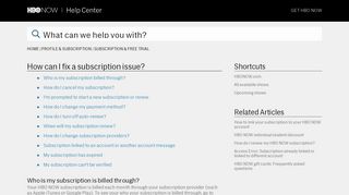 How can I fix a subscription issue? - HBO NOW | Help Center