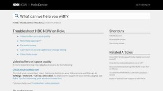 Troubleshoot HBO NOW on Roku - HBO NOW | Help Center