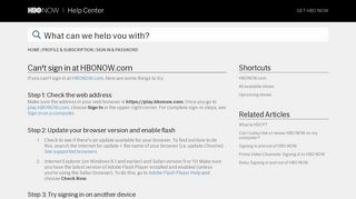 Can't sign in at HBONOW.com - HBO NOW | Help Center