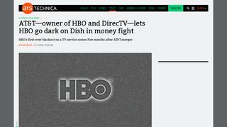 AT&T—owner of HBO and DirecTV—lets HBO go dark on Dish in ...