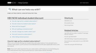 HBO NOW individual student discount