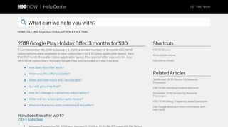 2018 Google Play Holiday Offer: 3 months for $30 - HBO NOW