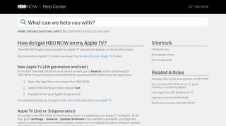 How do I get HBO NOW on my Apple TV?