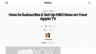How to Subscribe & Set Up HBO Now on Your Apple TV | Heavy.com
