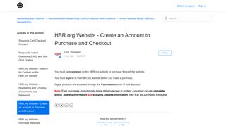 HBR.org Website - Create an Account to Purchase and Checkout ...