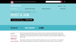 Post a Job for MBA Students - Recruiting - Harvard Business School