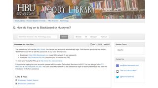 How do I log on to Blackboard or Huskynet? - HBU Answers