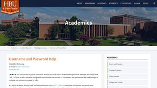 Username and Password Help - Academics - Houston Baptist University