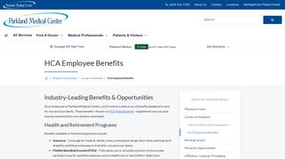 HCA Employee Benefits | Parkland Medical Center