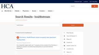 Search Results - healthstream | HCA Healthcare