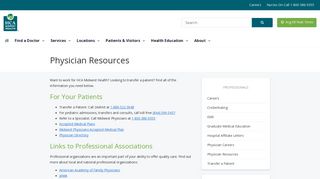 Resources for HCA Midwest Health Physicians and Medical Staff