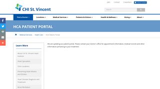HCA Patient Portal - CHI St. Vincent