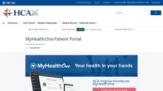 MyHealthONE Patient Portal | HCA Virginia