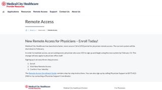 Remote Access | Medical City Healthcare Provider Resources