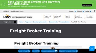 Freight Broker Training | Houston Community College - HCC
