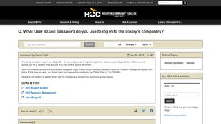 What User ID and password do you use to log in to the library's ...