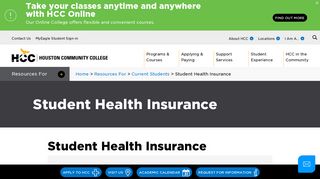 Student Health Insurance | Houston Community College - HCC
