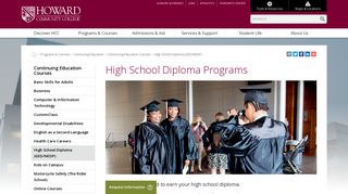High School Diploma Programs | Howard Community College