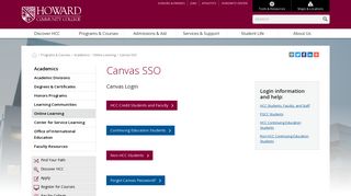 Canvas SSO | Howard Community College