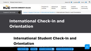 International Check-in and Orientation | Houston Community ... - HCC