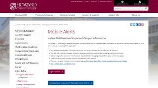 Mobile Alerts | Howard Community College