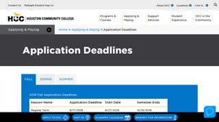 Application Deadlines | Houston Community College - HCC