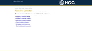 Academic Calendars - Hillsborough Community College - HCC