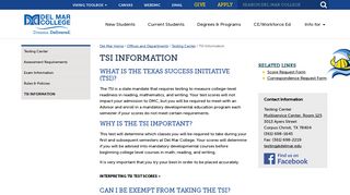 Del Mar College - TSI Information