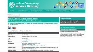 Halton Catholic District School Board - Halton Community Services ...