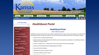 Division of Health Care Finance - HealthQuest Portal - KDHE