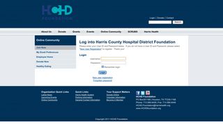 User Login - Harris County Hospital District Foundation