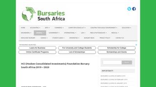 HCI Foundation Bursary 2019 - 2020 - SA Bursaries