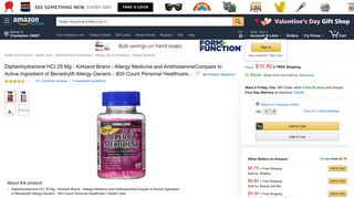 Amazon.com: Diphenhydramine HCI 25 Mg - Kirkland Brand - Allergy ...