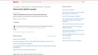 What is HCL BSERV exactly? - Quora