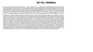 My hcl webmail