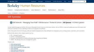 HR Systems | Human Resources - UC Berkeley HR