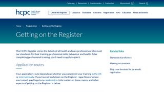 Getting on the Register - HCPC