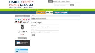 Staff Login | Harris County Public Library