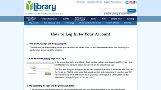 HCPL: How to Log In to Your Account - Hancock County Public Library
