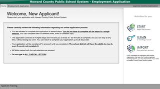 Howard County Public School System - Employment Application