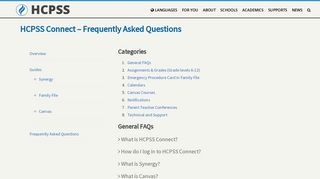 HCPSS Connect – Frequently Asked Questions – HCPSS