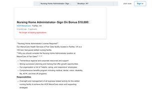 HCR ManorCare hiring Nursing Home Administrator- Sign On Bonus ...