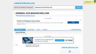 webmail.hcr-manorcare.com at WI. Outlook Web App - Website Informer