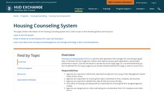 Housing Counseling System - HUD Exchange